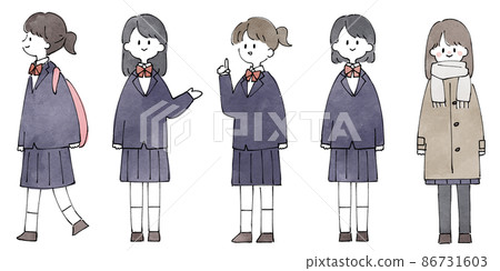 Person illustration set_high school girl Person illustration set_high school girl 86731603