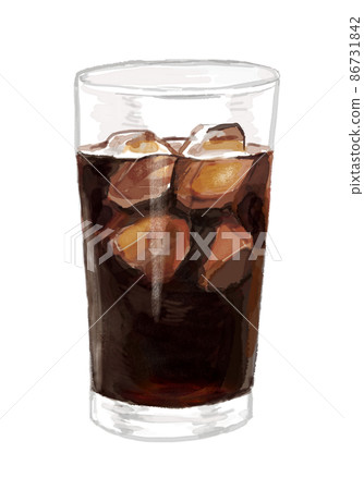 Hand-painted touch iced coffee illustration Hand-painted touch iced coffee illustration 86731842