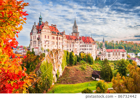 Sigmaringen, Germany - Idyllic autumn colored german landmark Sigmaringen, Germany - Idyllic autumn colored german landmark 86732442