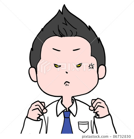 Loose male character illustration office worker angry fist Loose male character illustration office worker angry fist 86732830