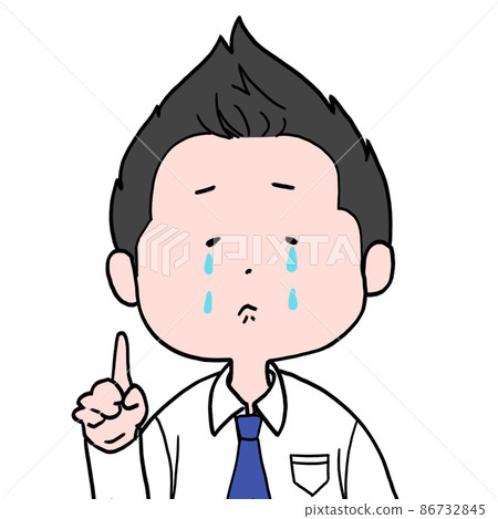 鬆散的男性角色插圖哭指點 86732845