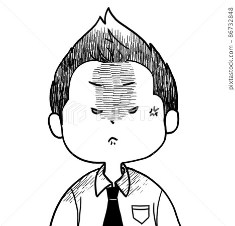 鬆散的男性人物插圖黑白很生氣 鬆散的男性人物插圖黑白很生氣 86732848