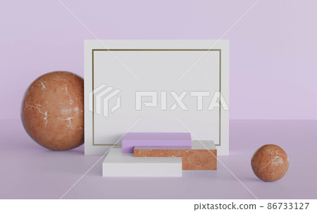 violet abstract retro design podium product stand presentation podium. 3d render illustration 86733127