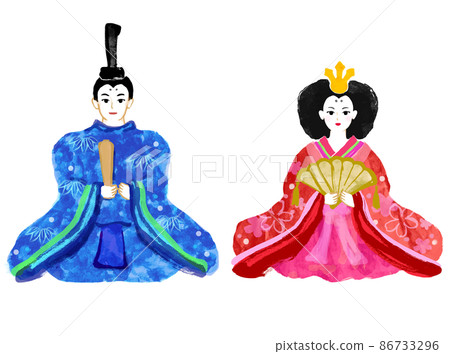 Hina 人偶的手繪日式插圖 86733296