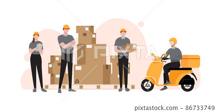 Delivery service team staffs 86733749