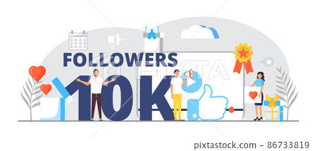 Lucky you, followers concept vector illustration. Heart, likes in social net. Lucky you, followers concept vector illustration. Heart, likes in social net. 86733819