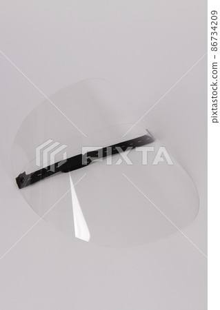 Medical Face shield and medical mask for protect covid-19. Doctor mask. Transparent plastic mask helmet hat. Epidemic coronavirus quarantine outbreak concept. Virus outbreak prevention protection. 86734209