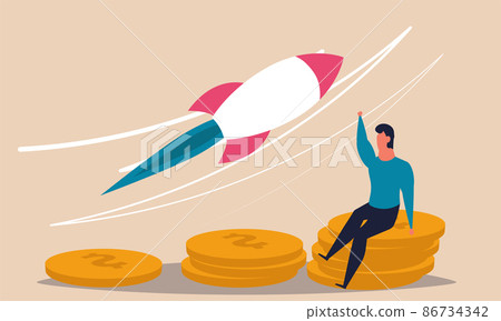 Fund raising with support startup rocket. Community people help and donate coin vector illustration concept. Finance crowdfunding money and business boost. Investment resource and capital assistance Fund raising with support startup rocket. Community people help and donate coin vector illustration concept. Finance crowdfunding money and business boost. Investment resource and capital assistance 86734342