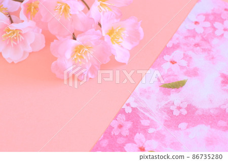 櫻花圖案和人造花櫻花日本紙 86735280
