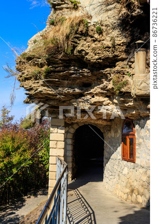 Galician Cave St. Nicholas Monastery located on a bank of the Dniester river in Halytsya village, Chernivtsi region, Ukraine Galician Cave St. Nicholas Monastery located on a bank of the Dniester river in Halytsya village, Chernivtsi region, Ukraine 86736221