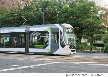 Hiroshima Electric Railway Type 5200 Train Green Mover Apex Hiroshima Electric Railway Type 5200 Train Green Mover Apex 86736255