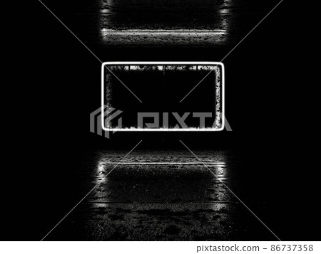 dark background with abstract geometric shape led laser light geometric concept 3d render illustration 86737358