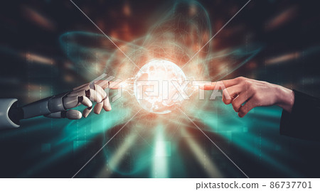Future artificial intelligence and machine learning for AI droid robot or cyborg Future artificial intelligence and machine learning for AI droid robot or cyborg 86737701