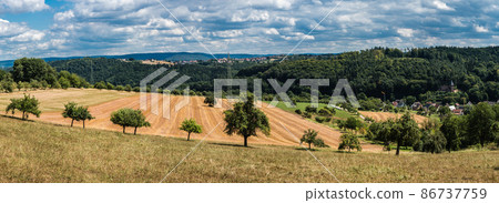 Scenic view over the countryside around Johannesberg, Hesse, Germany Scenic view over the countryside around Johannesberg, Hesse, Germany 86737759