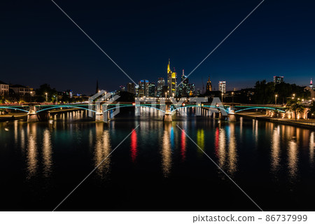 View over the financial district and the river Main 86737999