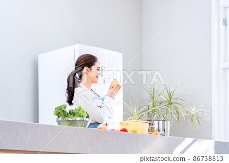 Housewives cooking in the kitchen 86738813