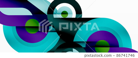 Rings and circles geometric abstract background for wallpaper, banner, backdrop 86741746