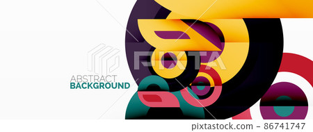 Rings and circles geometric abstract background for wallpaper, banner, backdrop Rings and circles geometric abstract background for wallpaper, banner, backdrop 86741747