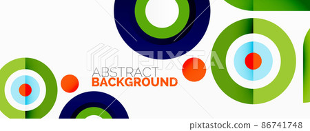 Abstract round shapes background. Minimalist decoration. Geometric background with circles and rings Abstract round shapes background. Minimalist decoration. Geometric background with circles and rings 86741748