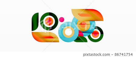 Abstract round shapes background. Minimalist decoration. Geometric background with circles and rings Abstract round shapes background. Minimalist decoration. Geometric background with circles and rings 86741754