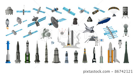 Collection of realistic spaceships and satellites. Collection of realistic spaceships and satellites. 86742121