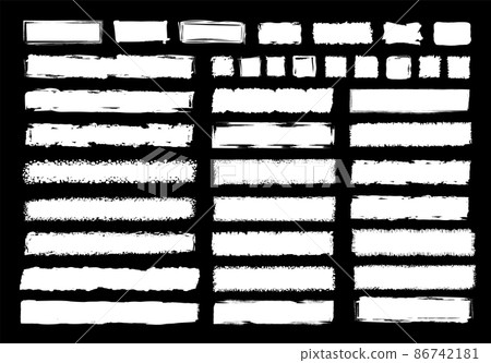 Vector collection of texturing square blots, and templates for brushes. Big set of rectangular and quadrangle grunge backdrops and backgrounds in a dirty and freehand style. 86742181
