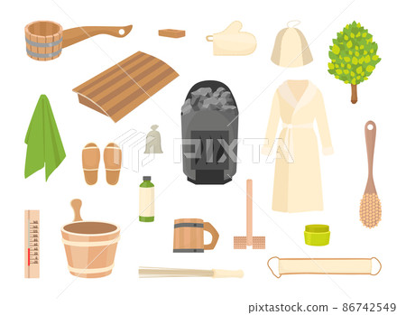 Set of accessories for baths and saunas. Set of accessories for baths and saunas. 86742549