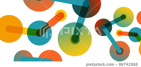 Abstract background. Round dots connected by lines. Trendy techno business template for wallpaper, banner, background or landing Abstract background. Round dots connected by lines. Trendy techno business template for wallpaper, banner, background or landing 86742888