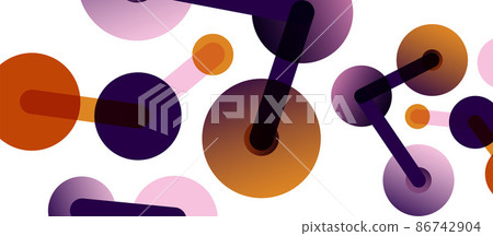 Abstract background. Round dots connected by lines. Trendy techno business template for wallpaper, banner, background or landing Abstract background. Round dots connected by lines. Trendy techno business template for wallpaper, banner, background or landing 86742904