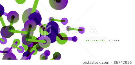 Abstract background. Round dots connected by lines. Trendy techno business template for wallpaper, banner, background or landing Abstract background. Round dots connected by lines. Trendy techno business template for wallpaper, banner, background or landing 86742936