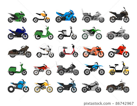 Vector collection of realistic detailed motorcycles. Vector collection of realistic detailed motorcycles. 86742967