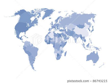 Vector color illustration of a world map. 86743215
