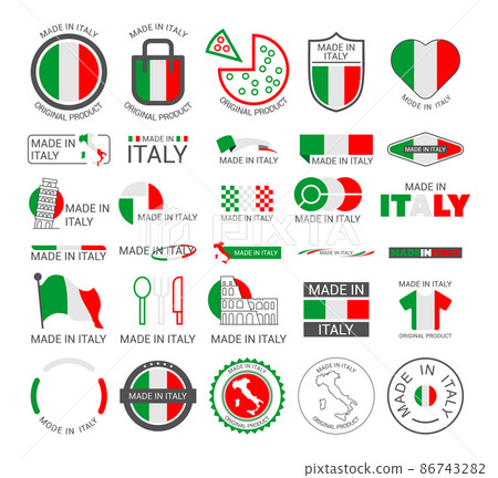 Made in Italy. Collection of Italian logos and stickers. Made in Italy. Collection of Italian logos and stickers. 86743282