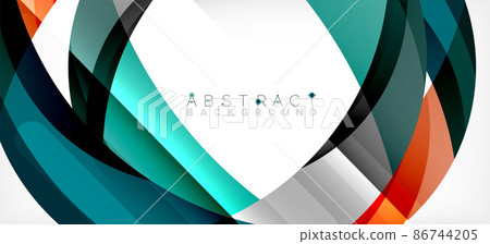 Color circle shapes, minimal geometric background. Trendy dynamic composition. Vector Illustration For Wallpaper, Banner, Background, Landing Page Color circle shapes, minimal geometric background. Trendy dynamic composition. Vector Illustration For Wallpaper, Banner, Background, Landing Page 86744205