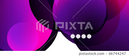 Fluid gradients, swirls and circles. Bright color lines. Vector Illustration For Wallpaper, Banner, Background, Landing Page 86744247