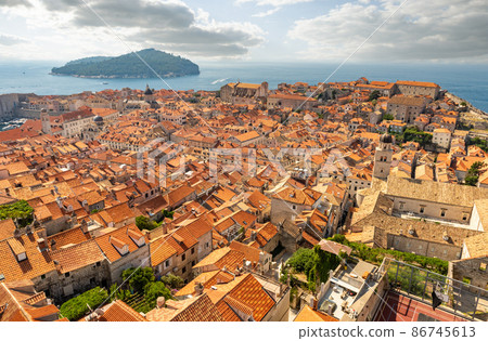 Panorama of Old Dubrovnik Town. Croatia Europe Panorama of Old Dubrovnik Town. Croatia Europe 86745613