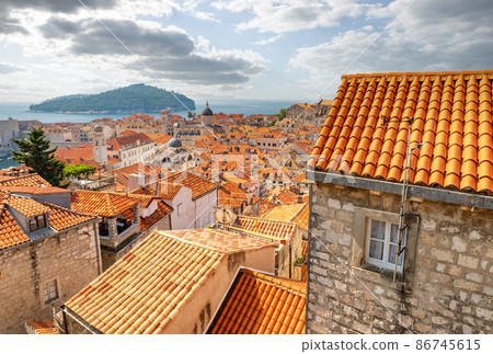 Panorama Dubrovnik Old Town roofs. Europe, Croatia Panorama Dubrovnik Old Town roofs. Europe, Croatia 86745615
