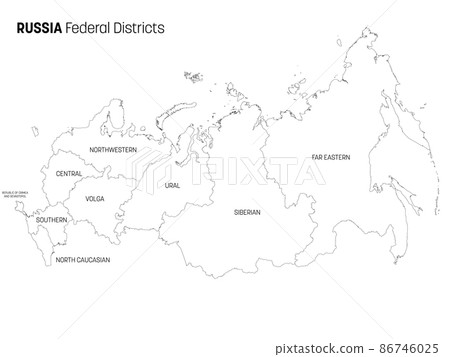 Russia - administrative map of regions Russia - administrative map of regions 86746025