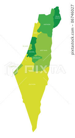 Israel - administrative map of districts Israel - administrative map of districts 86746027