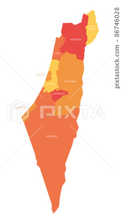 Israel - administrative map of districts 86746028