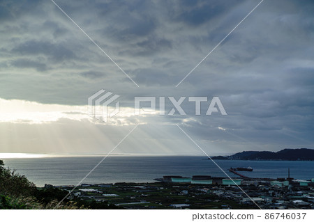 Morning Okinawa east coast seen from a hill 86746037