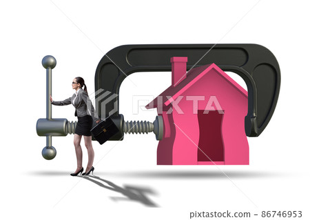 Businesswoman unable to pay his mortgage Businesswoman unable to pay his mortgage 86746953