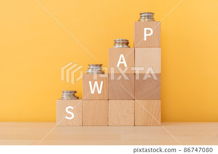 Blocks and coins labeled "SWAP" 86747080