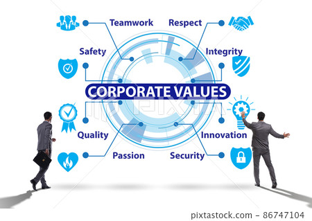 Businessman in the corporate values concept Businessman in the corporate values concept 86747104