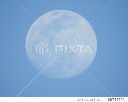 Full moon in the blue sky background Full moon in the blue sky background 86747551