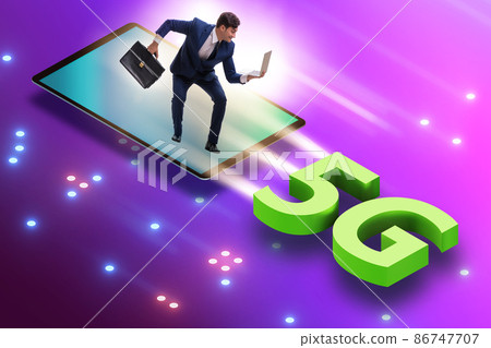 5G technology telecommuications concept - isometric projection 5G technology telecommuications concept - isometric projection 86747707