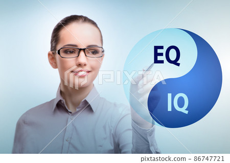 EQ and IQ skill concepts with businesswoman EQ and IQ skill concepts with businesswoman 86747721