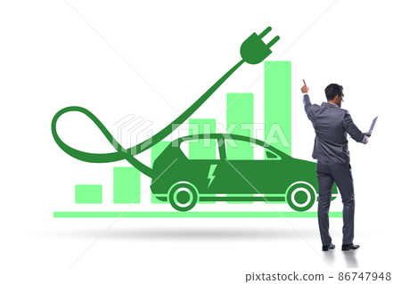 Growth of electric car usage concept 86747948