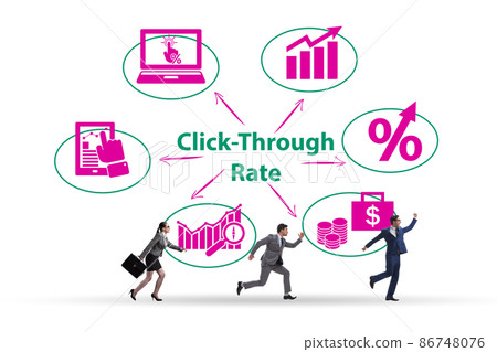 CTR click through rate concept with business people CTR click through rate concept with business people 86748076