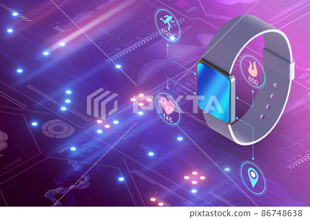 Concept with smartwatch - 3d rendering isometric 86748638